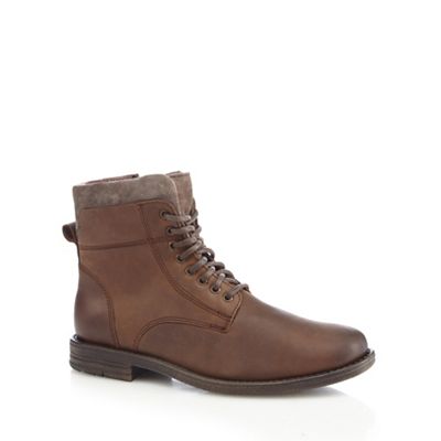 Chocolate brown military boots